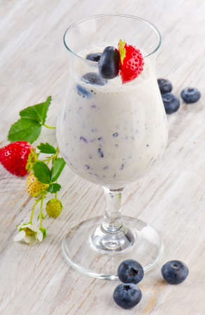 Blueberry smoothie. Selective focusの写真素材