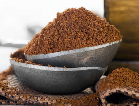 Ground coffee heap Selective focusの写真素材