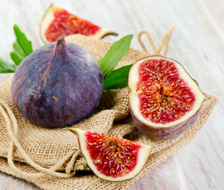 fresh figs on  wooden table  Selective focusの写真素材