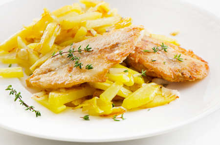Fish and chips . Selective focusの写真素材