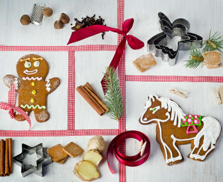 Christmas set of cookies and spices