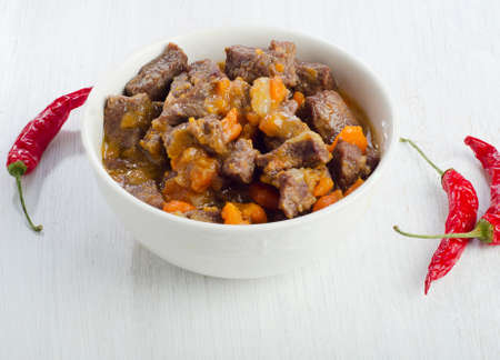 Bowl of beef stewの写真素材