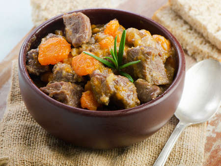 Bowl of beef stewの写真素材
