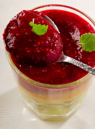 Fresh smoothie in a glass with mint. Selective focusの写真素材