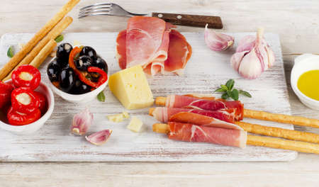 italian appetizer - Mixed Antipasto . Selective focusの写真素材