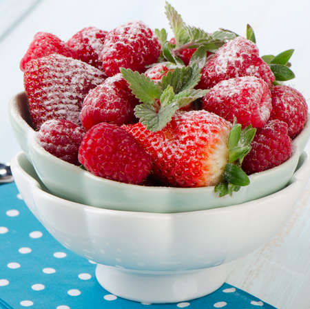 fresh berries in a  bowl . selective focusの写真素材
