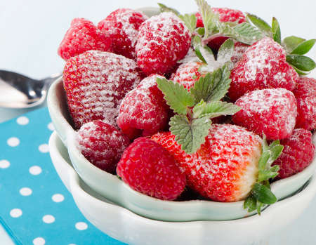 fresh berries in a  bowl . selective focusの写真素材