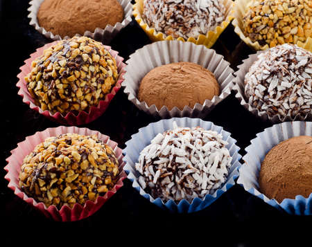 Chocolate sweet handmade candies . Selective focusの写真素材