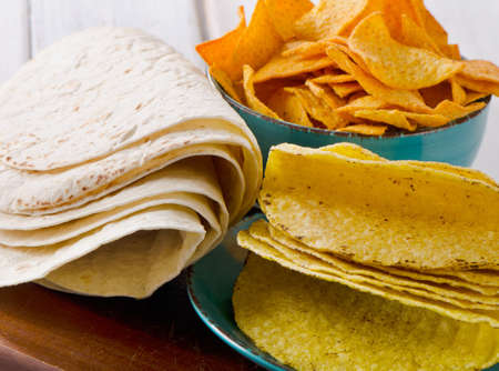 Mexican food on a wooden table. Selective focusの写真素材