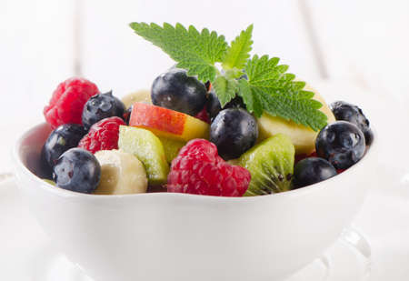bowl of  fresh healthy fruit salad. Selective focusの写真素材