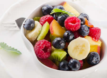 bowl of  fresh healthy fruit salad. Selective focusの写真素材