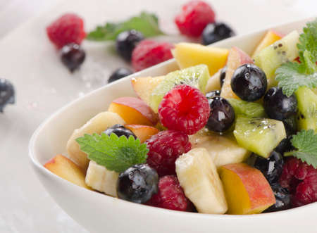 Fresh healthy fruit salad . Selective focusの写真素材