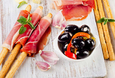 italian appetizer - Mixed Antipasto . Selective focusの写真素材