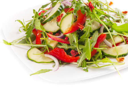 Fresh salad isolated on a white backgroundの写真素材