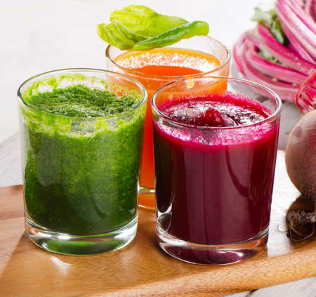 Healthy vegetable smoothie and juiceの写真素材