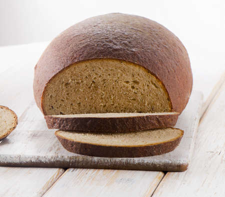 Bread on a cutting boardの写真素材