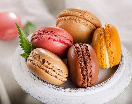 Sweet dessert - Colorful macaroons . Selective focusの写真素材