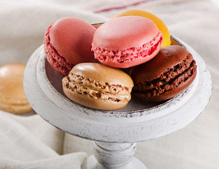 Sweet dessert - Colorful macaroons . Selective focusの写真素材