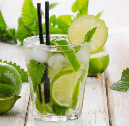 Mojito cocktail and fresh ingredients. Selective focus
の写真素材