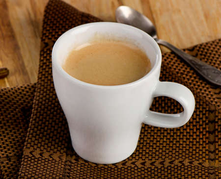 Espresso Coffee  in a white mug.  Selective focusの写真素材