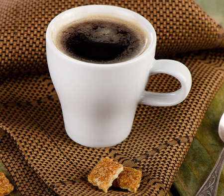 Espresso Coffee  with cookies .  Selective focusの写真素材