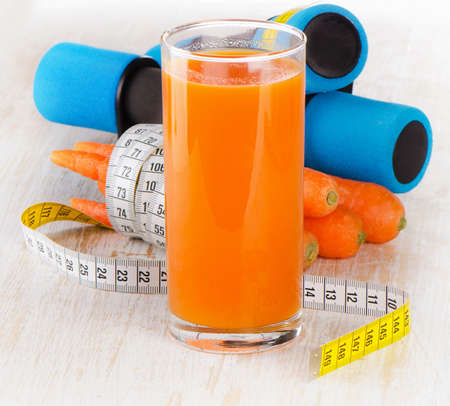 fitness equipment with fresh healthy food - health and diet concept. Selective focusの写真素材
