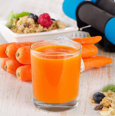 dumbbells with   healthy food and drink. Selective focusの写真素材