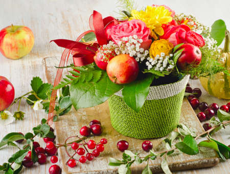 Autumn still life with  fruits . の写真素材