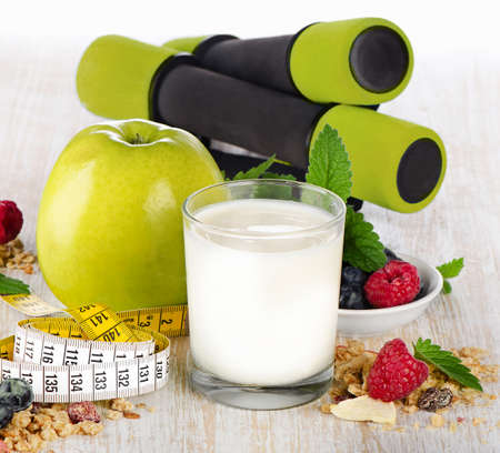 Diet  fresh food  on  wooden a   background. Selective focusの写真素材