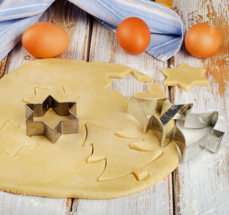 baking background with  brown eggs. Selective focusの写真素材