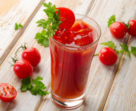 Bloody Mary Alcoholic  cocktail  with   tomatoes. Selective focusの写真素材
