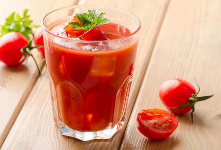 Tomato Cocktail  with   fresh herbs. Selective focusの写真素材