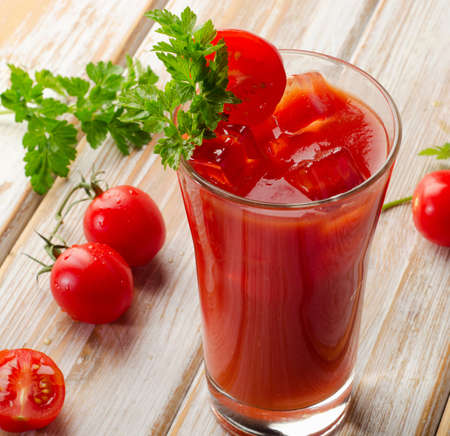Bloody Mary Alcoholic Drink with   tomatoes. Selective focusの写真素材