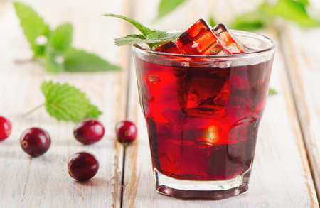 cranberry drink  on   a wooden background. Selective focusの写真素材