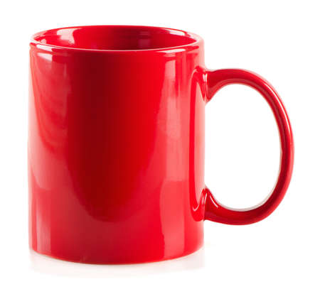 red mug on isolated a white background.の写真素材