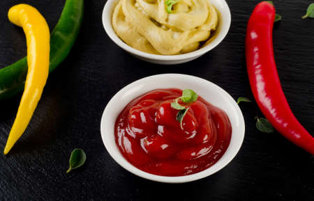 tomato and mustard sauce with peppers
