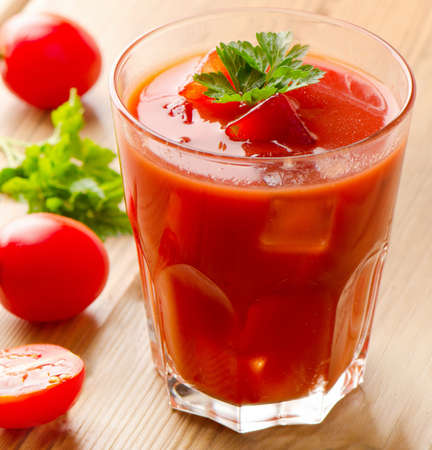 Cocktail  with  fresh  tomatoes . Selective focusの写真素材