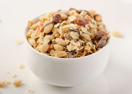 Healthy muesli breakfast in a bowl  . Selective focusの写真素材