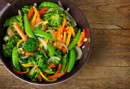 Vegetable stir fry. Healthy eating. Top viewの写真素材