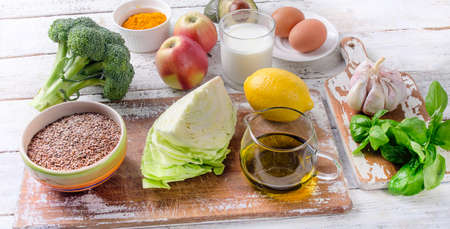Food For Healthy And Clean Liver.  View from aboveの写真素材