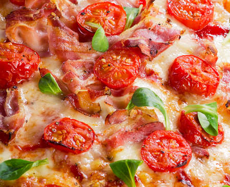 Homemade italian Pizza. Top viewの写真素材