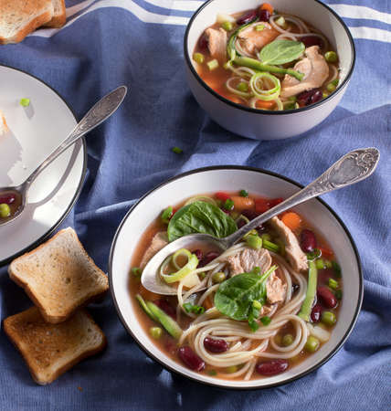 Minestrone soup.の写真素材