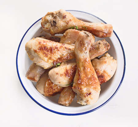 Roasted chicken legs. Top view.の写真素材
