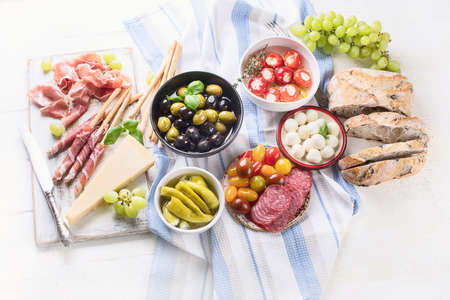 Typical italian antipasto. Mixed antipasto platter. Traditional Italian food.の写真素材