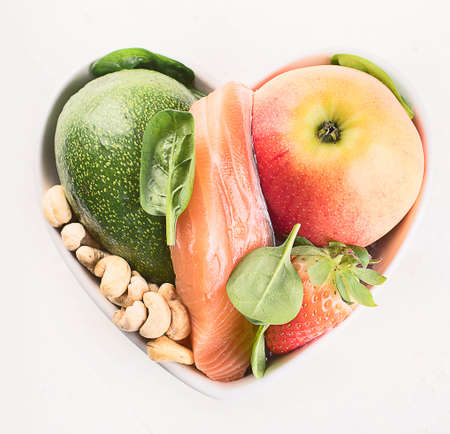 Foods for healthy Heart.  Healthy food concept. Top viewの写真素材