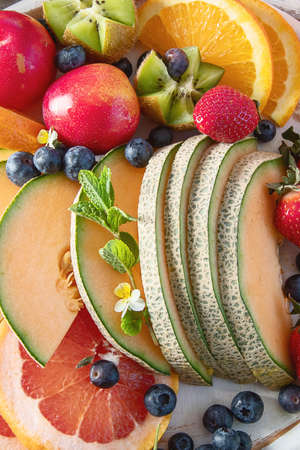 Fresh Mixed Fruit plate. Healthy food concept