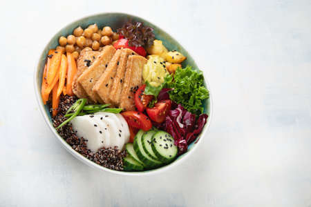 Buddha bowl with tofu.  Healthy vegan and vegetarian food conceptの写真素材