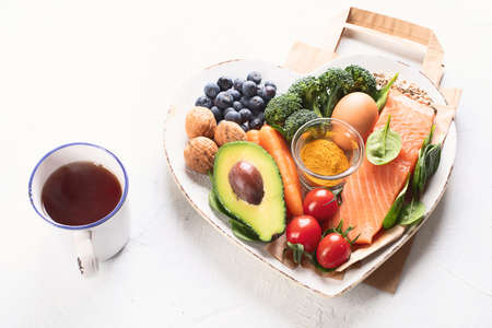 Best food for healthy brain and memory. Top view