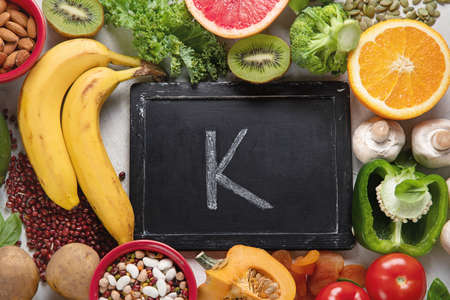 Healthy foods high in potassium.の写真素材