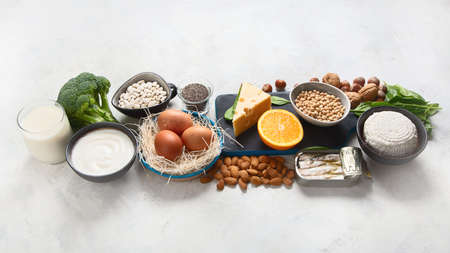 Foods High in Calcium for bone healthの写真素材